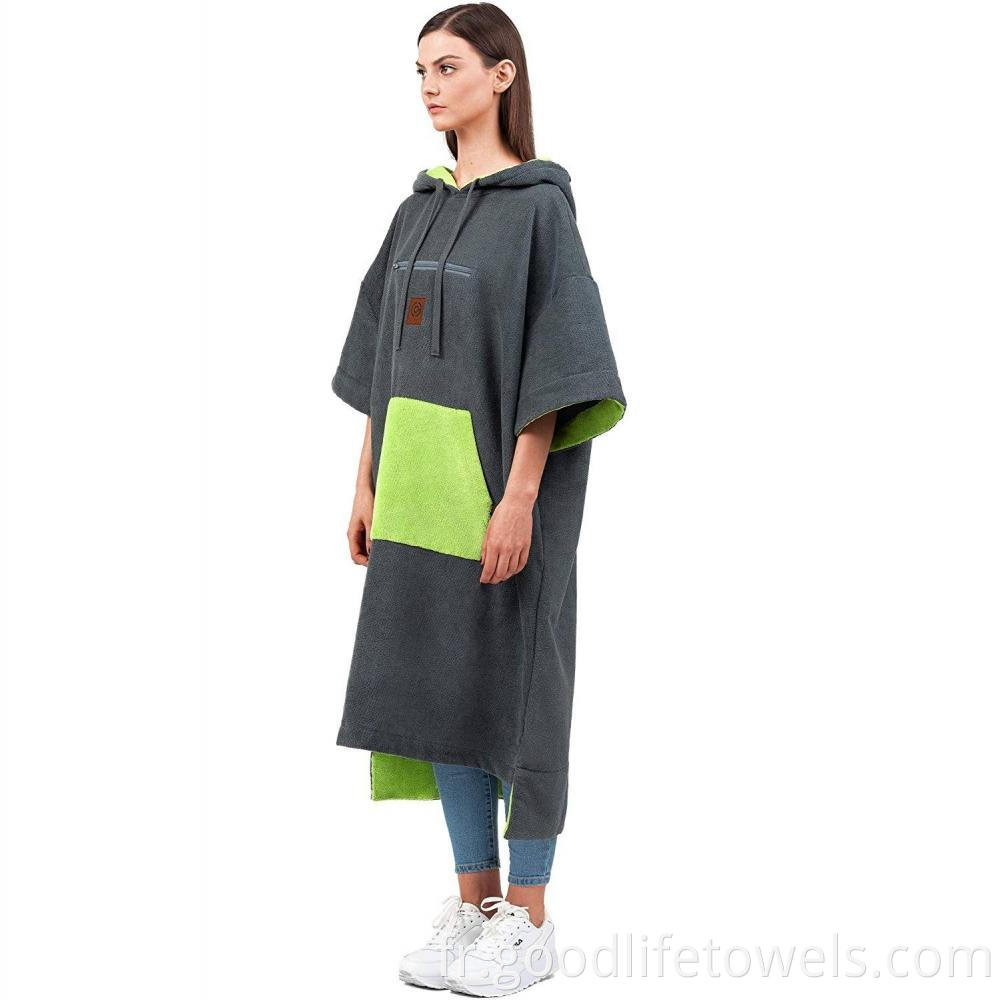 Custom Microfiber Surf Robe Hooded Poncho Towel